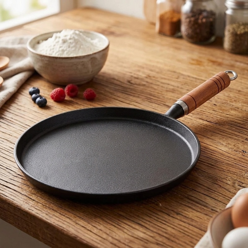 Crepe Pan Nonstick - Panela de Ferro Fundido 20/23/26cm Sem