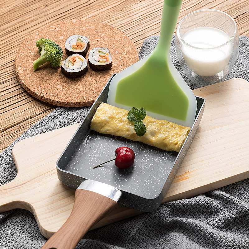 Crepe Pan Nonstick - Frigideira tamagoyaki omelete preta antiaderente pan