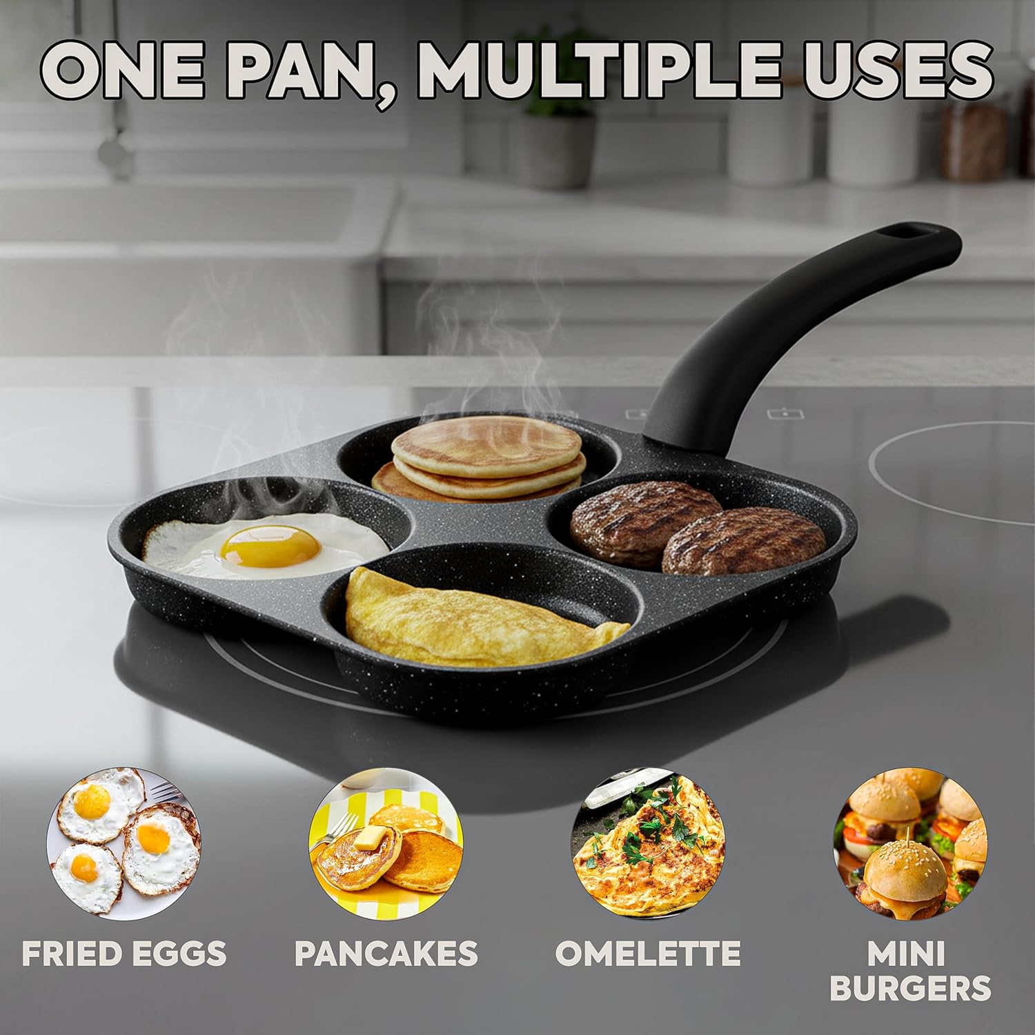 Crepe Pan Nonstick - Panela Antiaderente para Fritar Ovos e