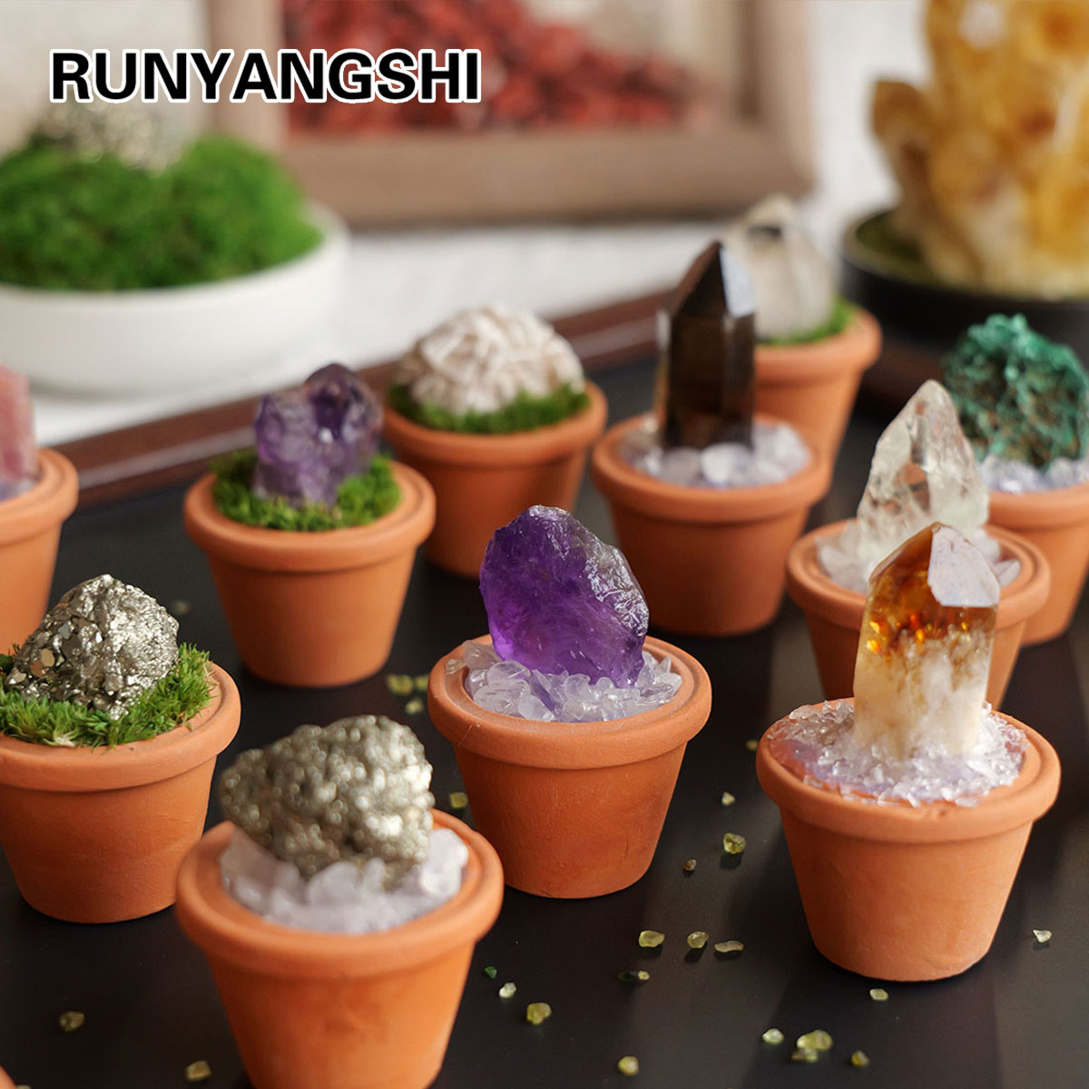 1pc pedras de cristal natural  - Tagine Clay Pot avaliação e preço