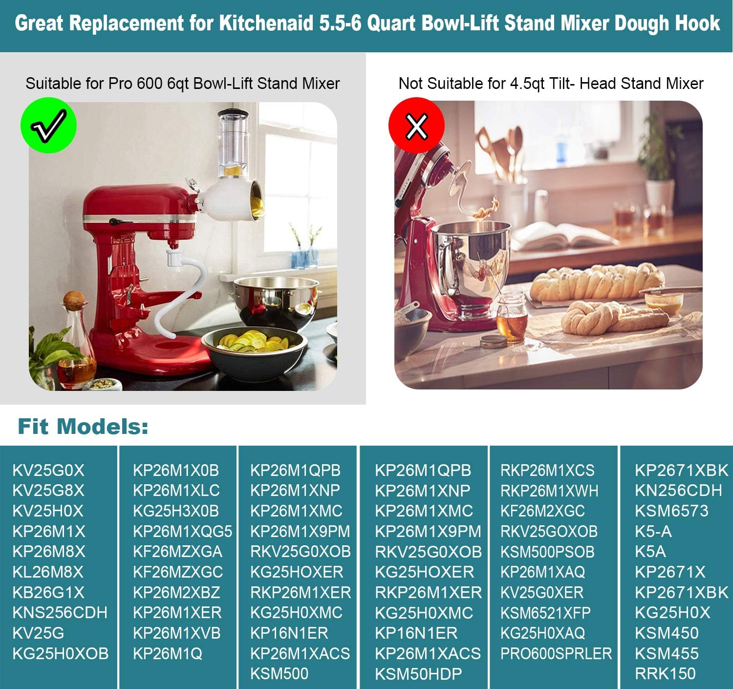 Gancho de massa espiral revest - Kitchenaid Mixer Pro 600 avaliação e preço