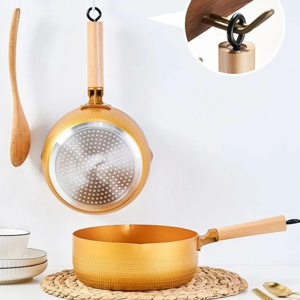 Panela de sopa dourada de 18/2 - Crepe Pan Nonstick avaliação e preço